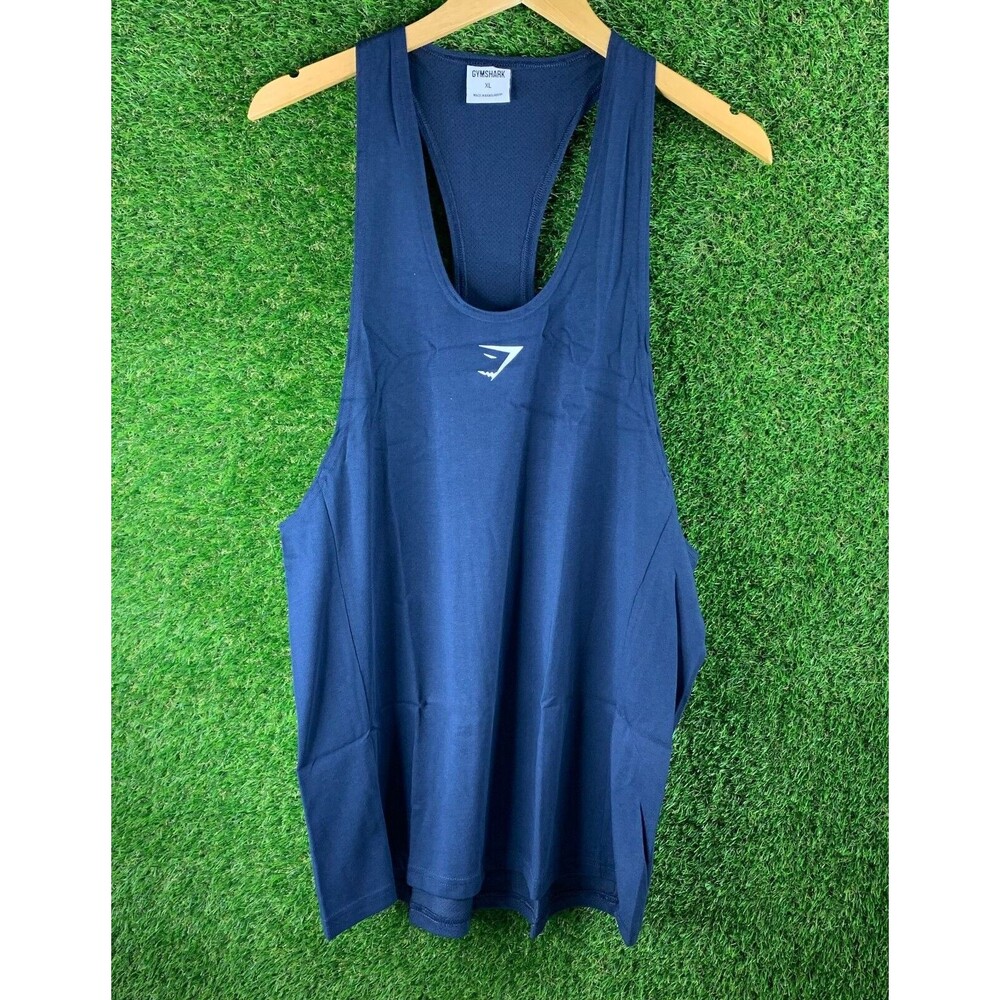 Gymshark Men's React Classic Stringer Slim Fit Tank Top Navy XL NWT